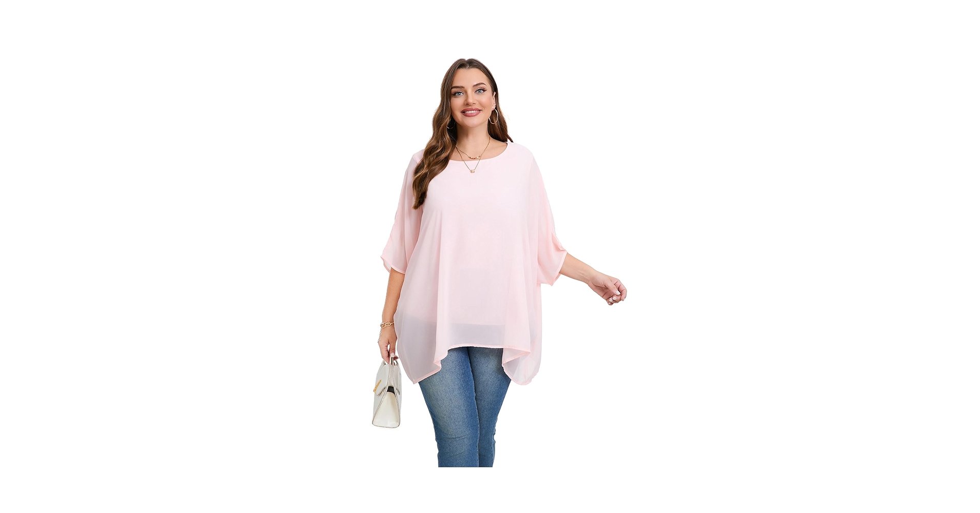 Cute Ann Womens Scoop Neck Plus Size Elegant Summer Cape